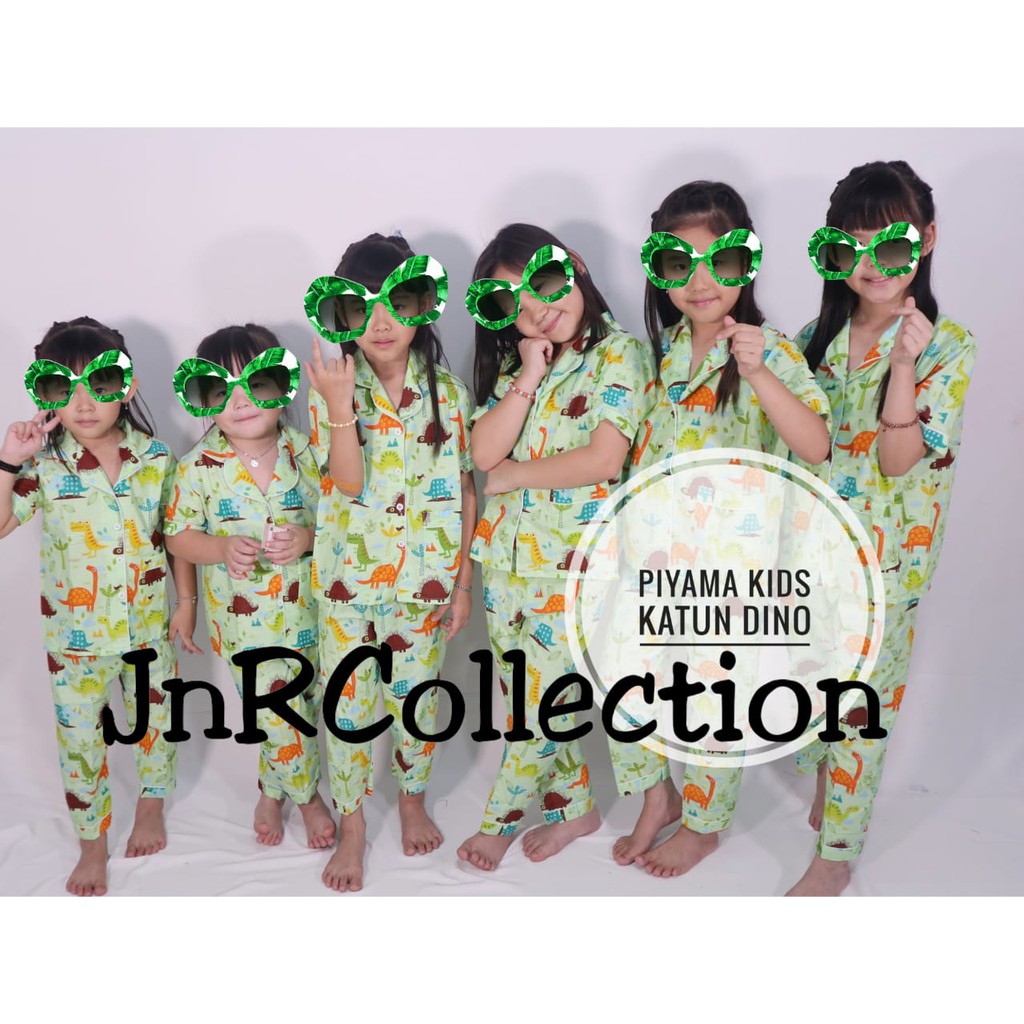 PIYAMA KIDS DAN ABG MOTIF DINO GREEN DAN NEVI