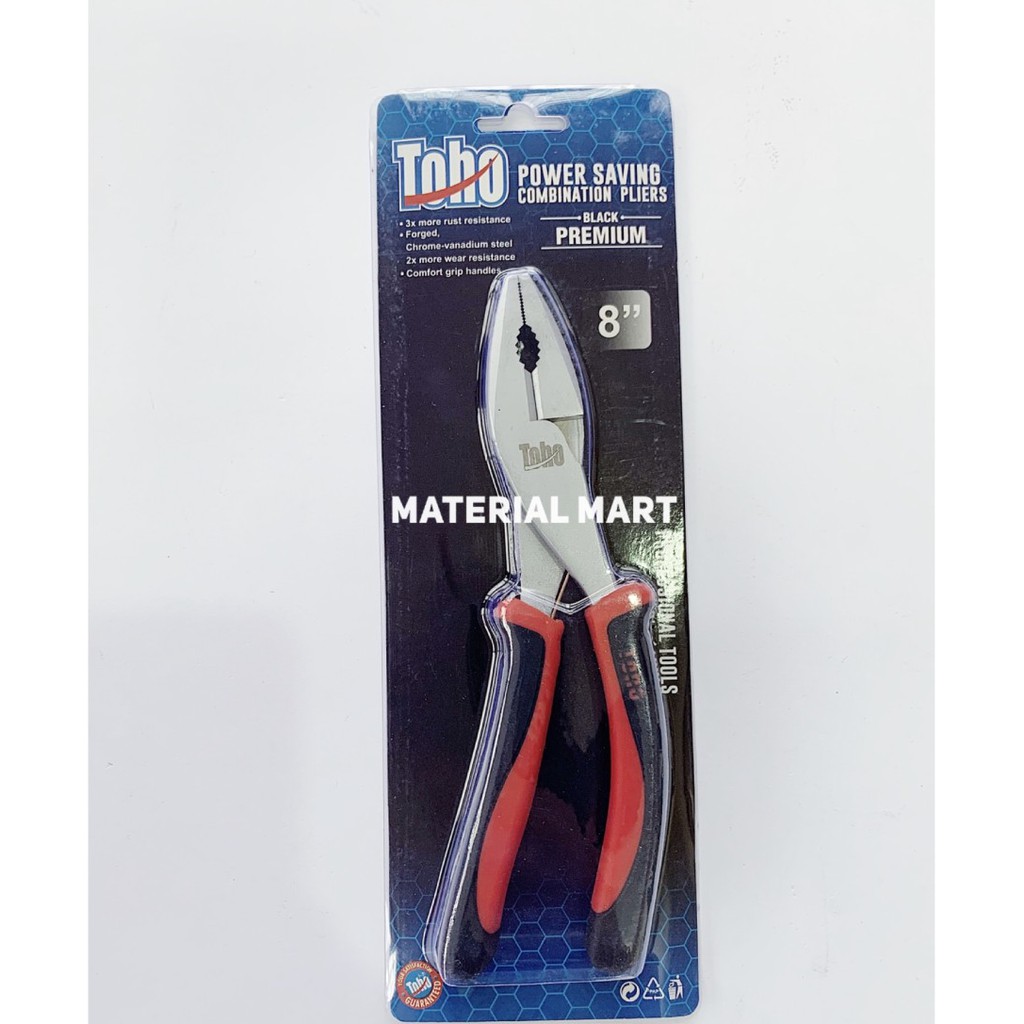 Tang Kombinasi TOHO Power Saving 8&quot; BLACK PREMIUM QUALITY ORIGINAL | Material Mart