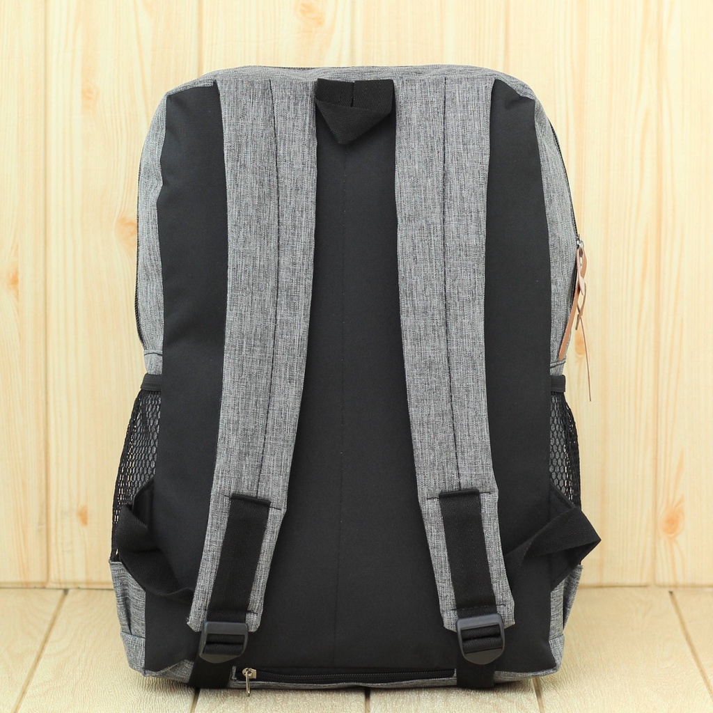 Ransel Murah Kuliah Backpack Multifungsi Wanita Archie Tancepan Logo Tengah Abu Tas Kuliah Keren