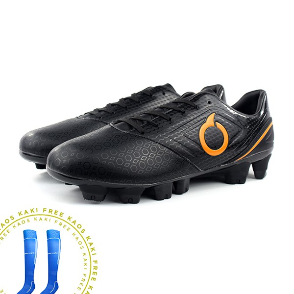 SEPATU SEPAKBOLA ORTUSEIGHT  GENESIS FG BLACK ORTRANGE FREE 