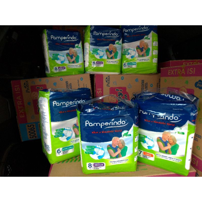 POPOK DEWASA PAMPERINDO PEREKAT ADULT DIAPERS M L XL