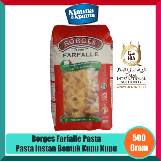 

Borges Farfalle Pasta Makanan Instan Pasta Bentuk Kupu Kupu - 500 Gram