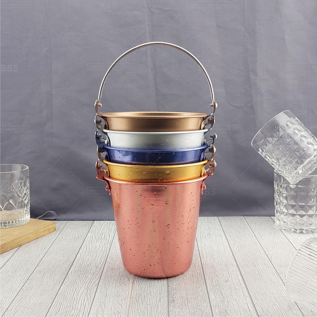 Ice Bucket Aluminium 1.5L Wadah Ember Es Batu Minuman Dingin Champagne Wine