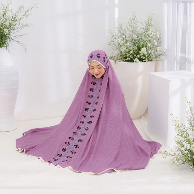 Big Ramadhan Sale Mukena Dewasa Jumbo 2in1 Affra Series Original by Zianisa Motif Bahan Katun Rayon 