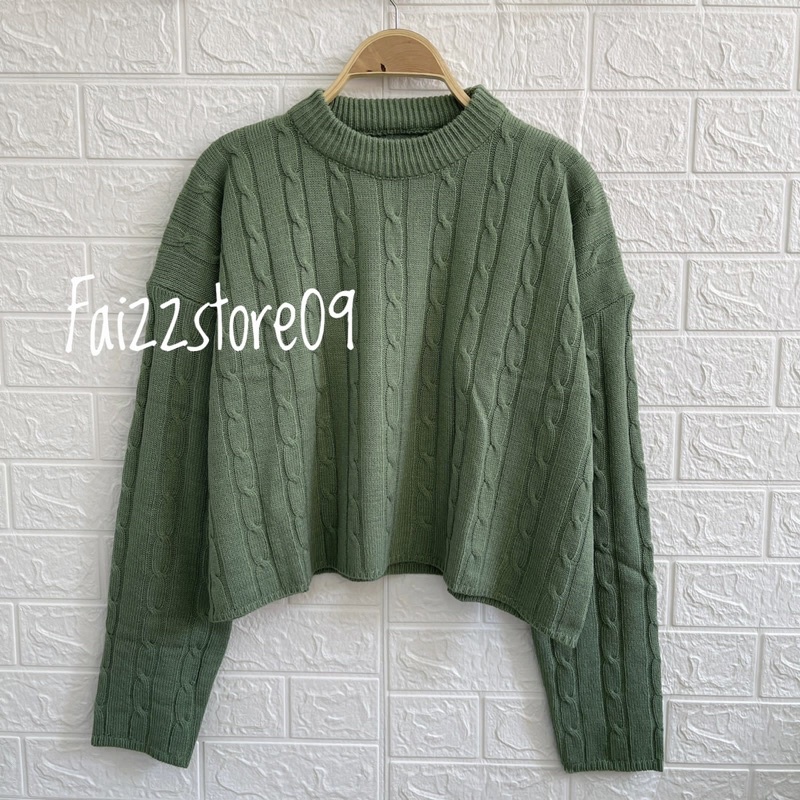 ANNISA COLAR SWEATER RAJUT CROP CABLE FULL