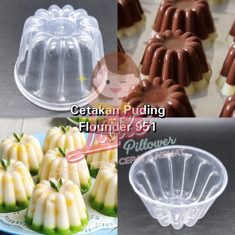 (F951) Cetakan Puding Ulir Flounder 951 - Cetakan Puding 951 - Cetakan