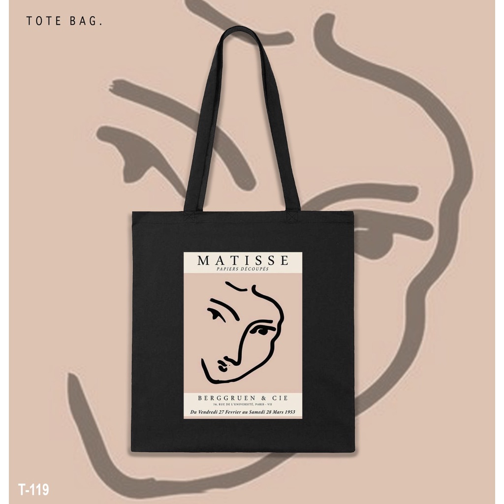 TOTE BAG MATISSE PAPIERS / TAS WANITA / GAMBAR TAHAN LAMA / TAS KULIAH / LES / BAHAN KANVAS
