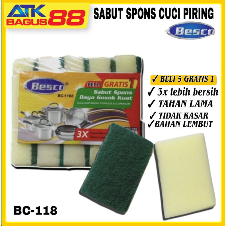 SABUT SPONS CUCI PIRING BESCO BC-1188 harga/1pack