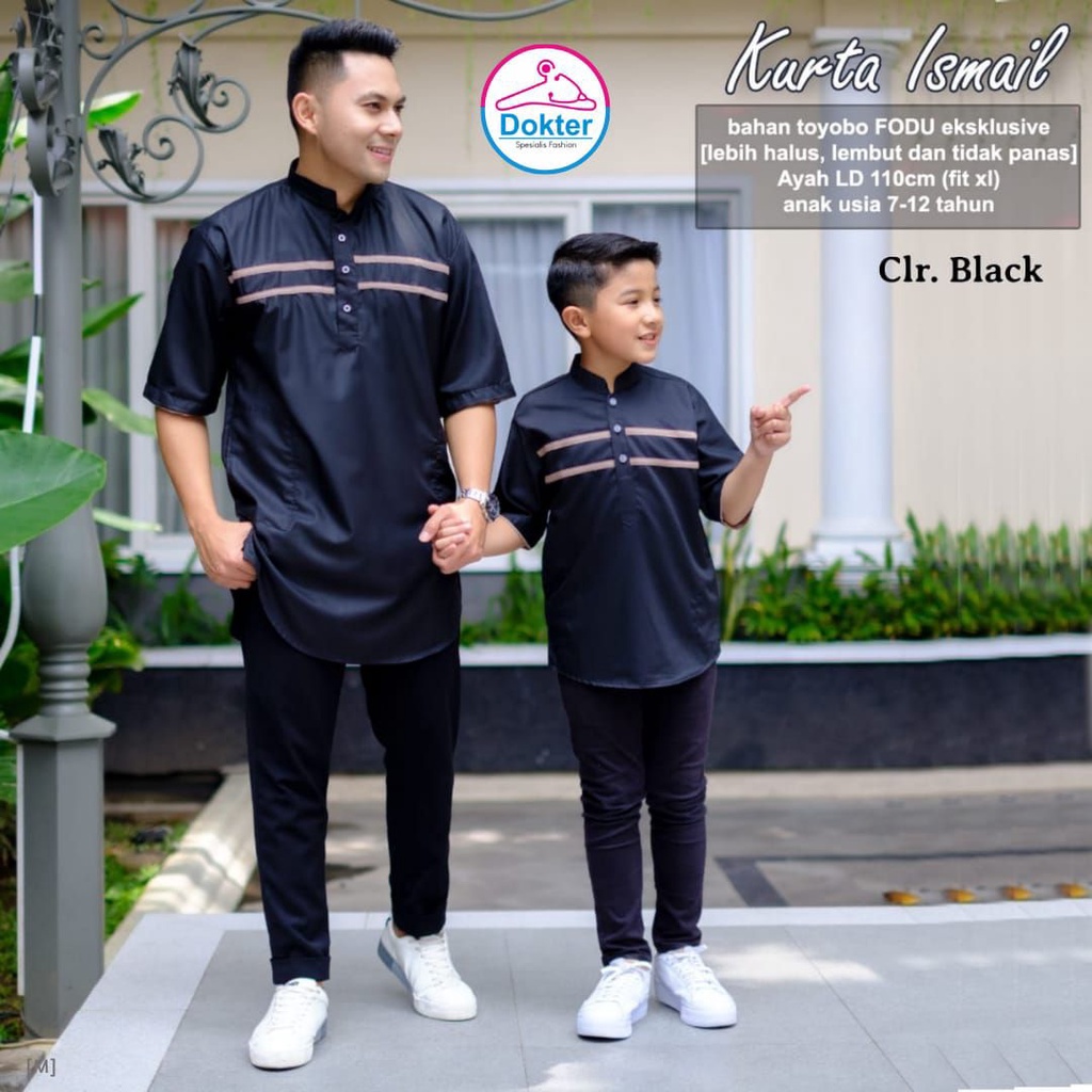 Koko Dewasa - Koko Anak Laki laki / Koko Cuople Ayah dan Anak Lengan Pendek Matt Katun Toyobo Import / Kurta Pakistan