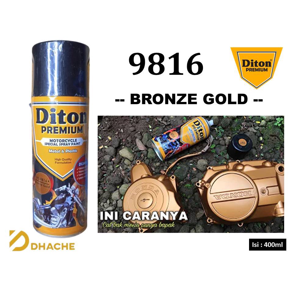 Cat Pilox Diton Premium 9816 Bronze Gold 400cc Emas Perunggu velg mesin Pylox Sepeda Motor Mobil