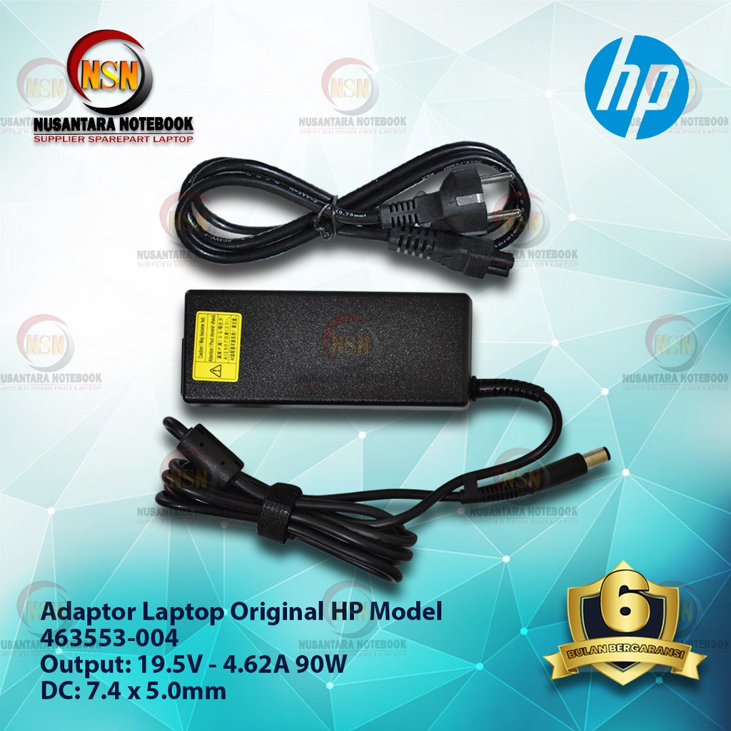 Adaptor Charger HP Original 19.5V-4.62A 90W DC 7.4 X 5.0mm