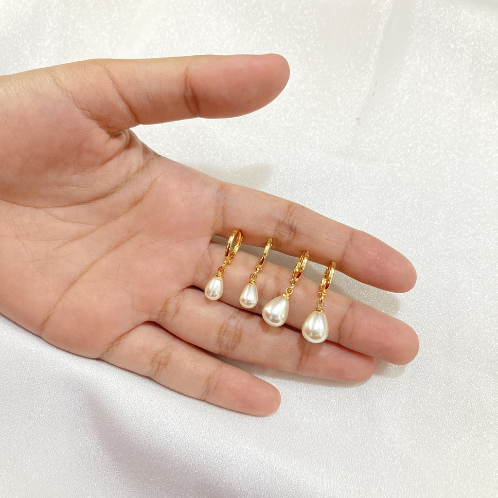 Anting Mutiara Berlapis Emas Aksesoris Perhiasan L21E