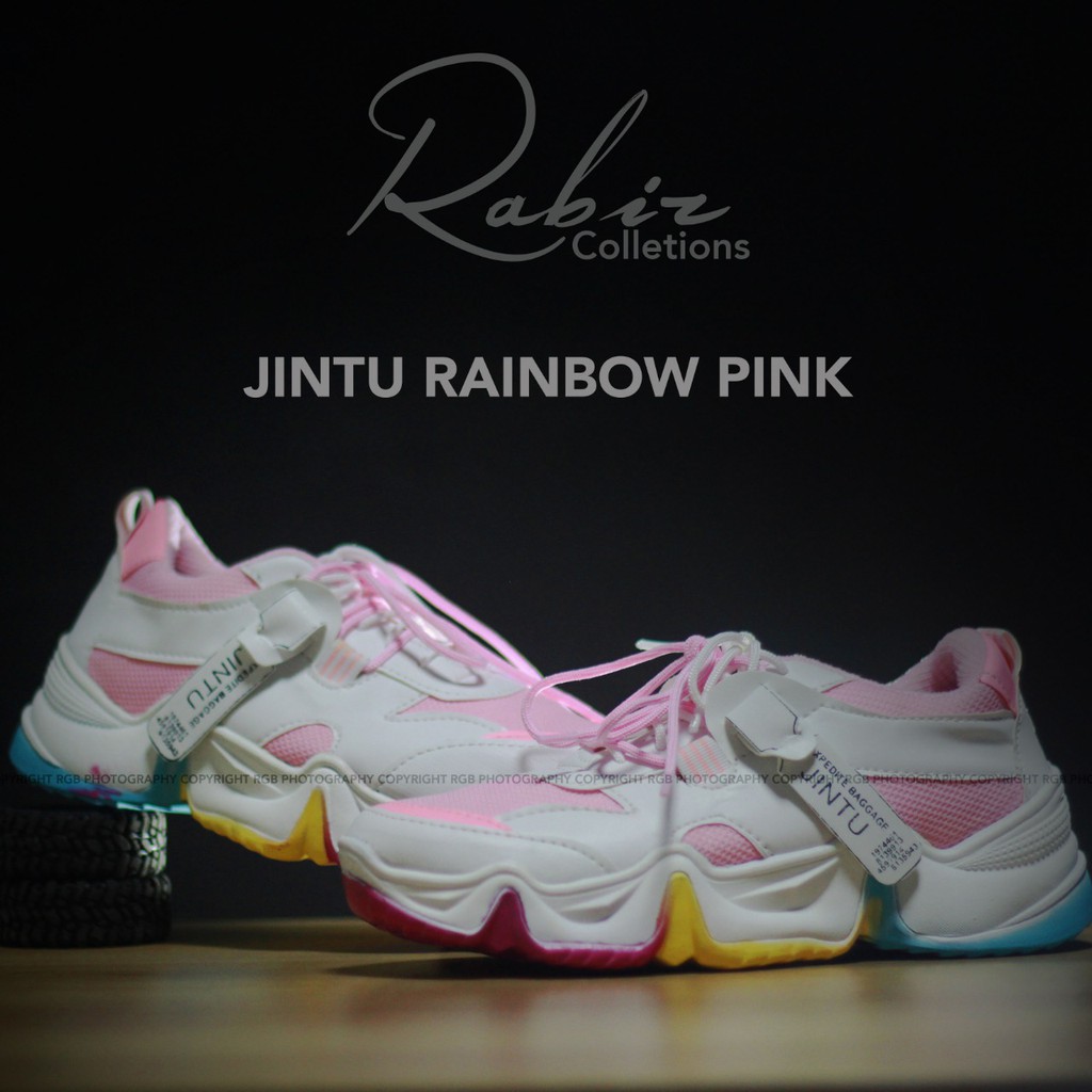 ARY_Shoes- Sepatu Sneakers Wanita Jintu Korea Rainbow Terbaru