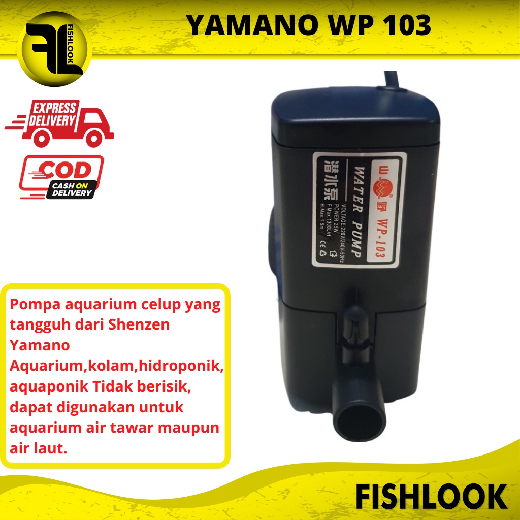 YAMANO WP 103 WP103 WP-103 Pompa Air Celup Kolam Hidroponik Aquarium Aquascape