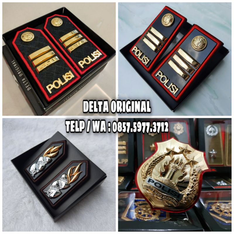Pangkat Akp Polri Lis Merah + Pangkat Pdu Akp Polri + Monogram Polri + Kewenangan Polri Cembung