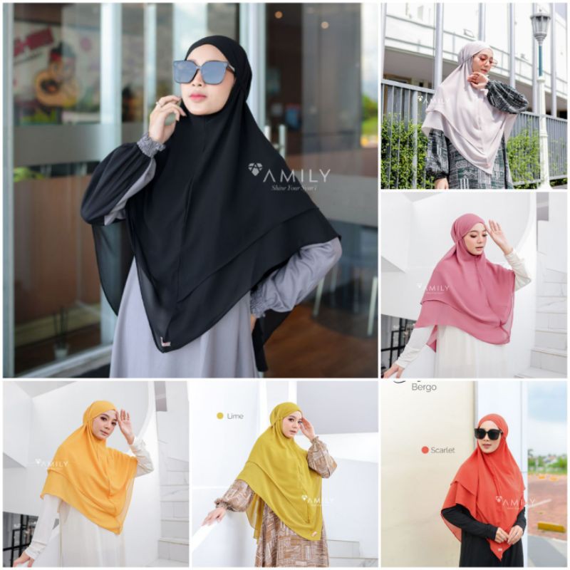 Bergo Orlie by Amily | Bergo Tali Orlie By Amily | Hijab Instan Tali