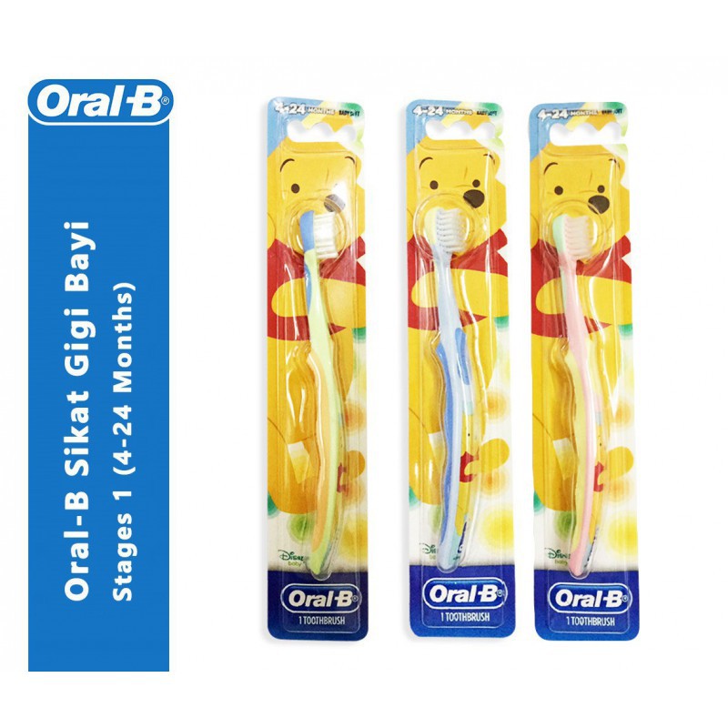 Oral-B Sikat Gigi Bayi Stages 1 (4-24 Months) - Warna Random