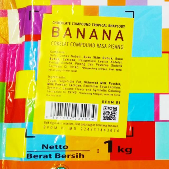 

ELMER Chocolate / Coklat Compound Tropical Banana 1 Kg