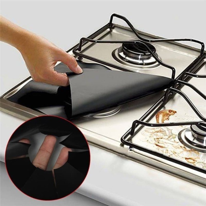 4 pcs Tatakan Kompor Anti Lengket Stove Top Burner Cover Alas Kompor