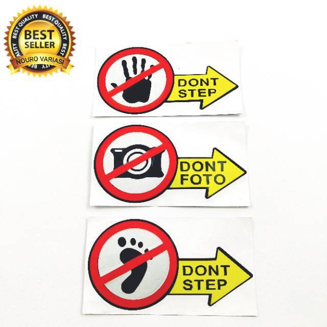 stiker cutting KAKI TANGAN KAMERA Dont foto dont injak dont touch sentuh dilarang step kamera