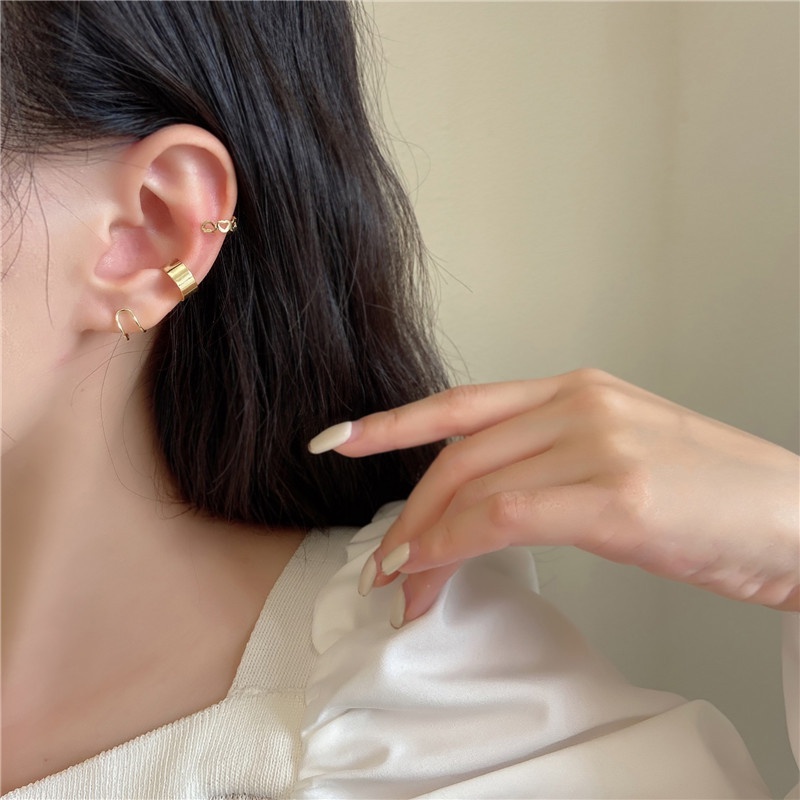 3Pcs Ear Cuff Gold Non-Piercing Ear Clips Cartilage Earring Jewelry For Women Wholesale Fashion Jewelry Gifts New