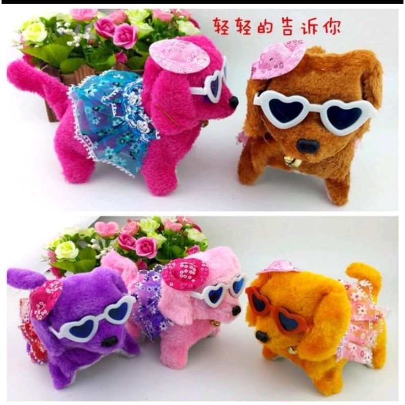 mainan boneka anjing bisa berjalan dan bunyi