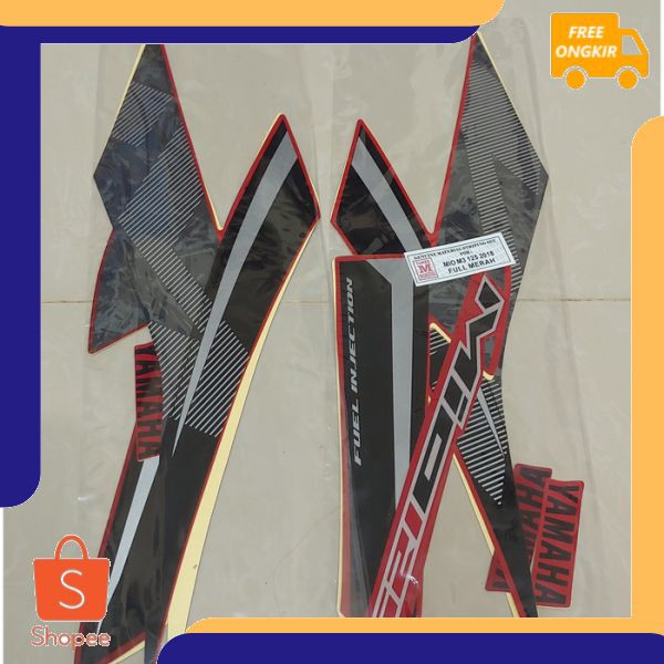 Stiker Bodi & Lis Body & Striping Mio M3 2018 Full Merah