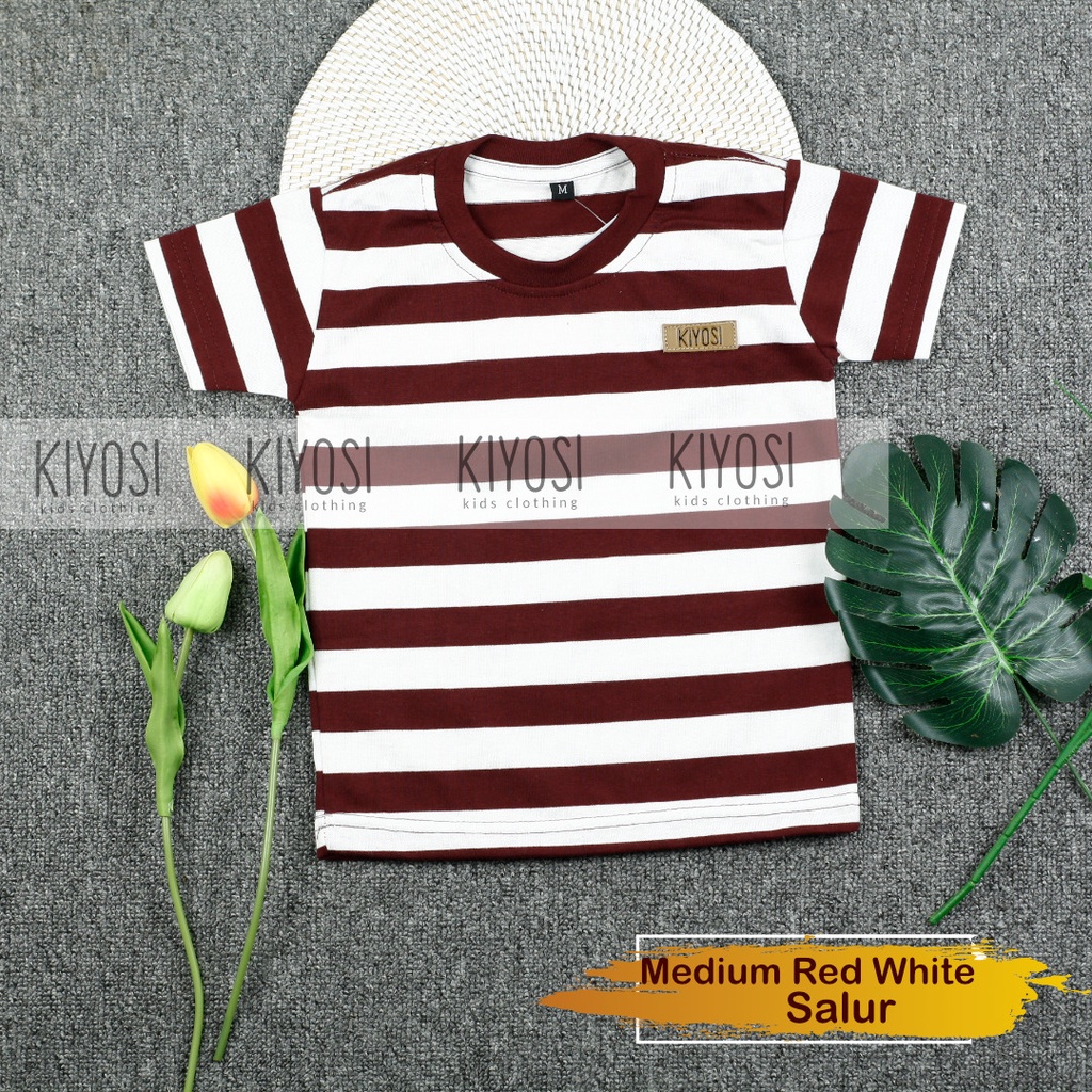 KIYOSI Kaos Baju Stripe Salur Anak CVC 30S Unisex  (2)