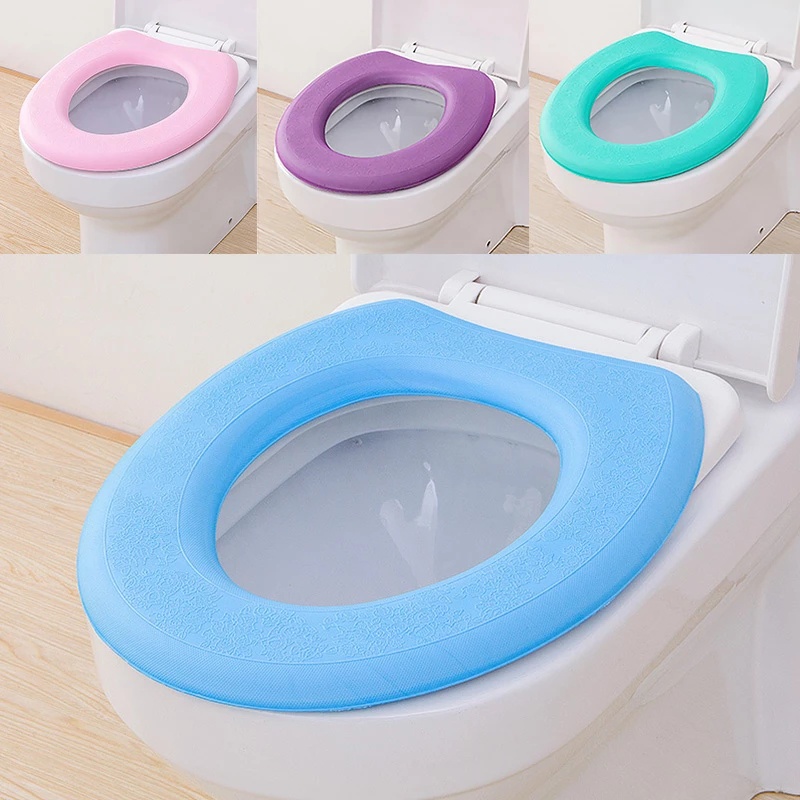 Cover Dudukan Toilet Bahan Busa Eva Tebal 4 Warna Anti Air Dapat Dicuci Dengan Lem