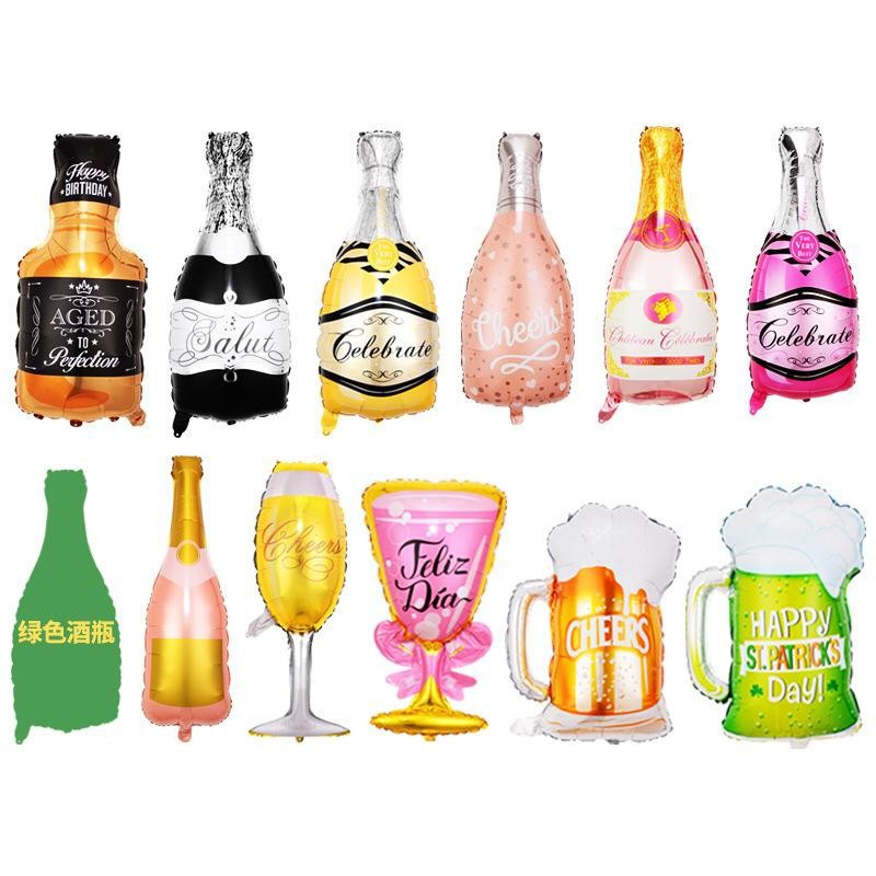 BALON FOIL BOTOL DAN GELAS WINE CHAMPAGNE JUMBO BALON FOIL WEDDING BAL