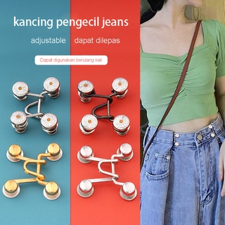 Image of pengecil celana /pengait celana Simple Adjustable Kancing pengecil celana Panjang Daisy Lingkar Pinggang Bisa Dilepas kancing jeans G