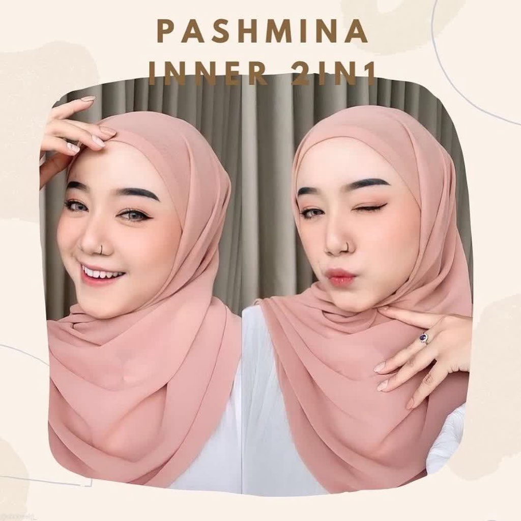 PASHMINA INNER CERUTY BABYDOLL / PASMINA INNER 2 IN 1 / PASHMINA + INNER 2IN1 BISA BOLAK BALIK