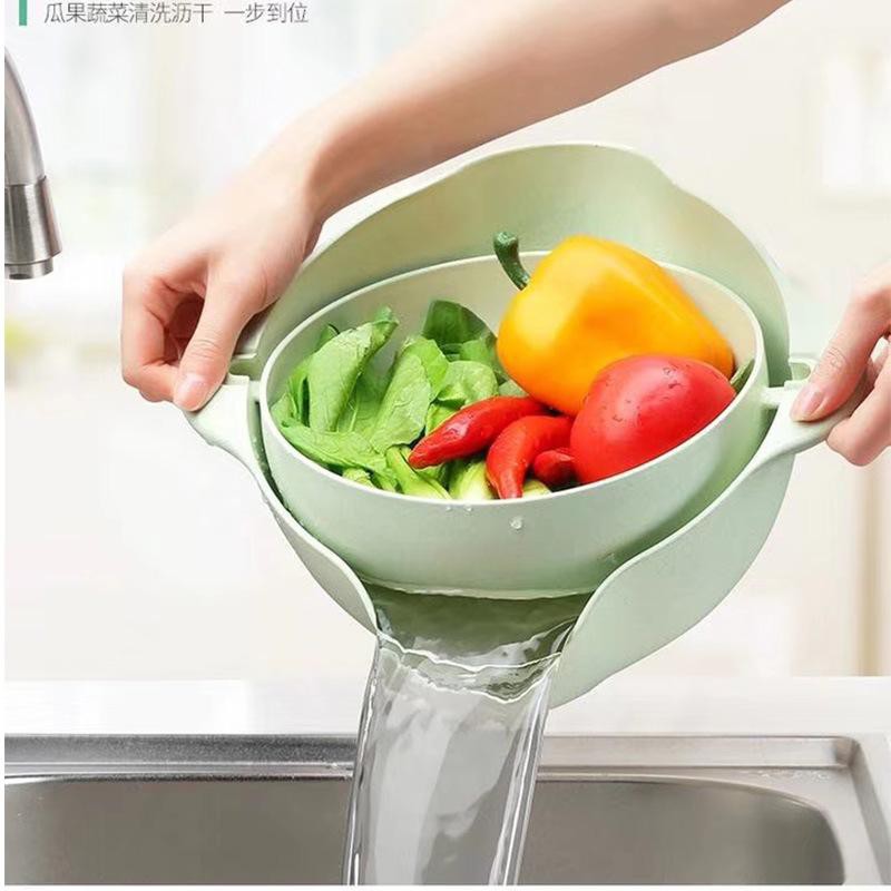 Keranjang Cuci Sayur dan Buah Plastik - 360° derajat putar