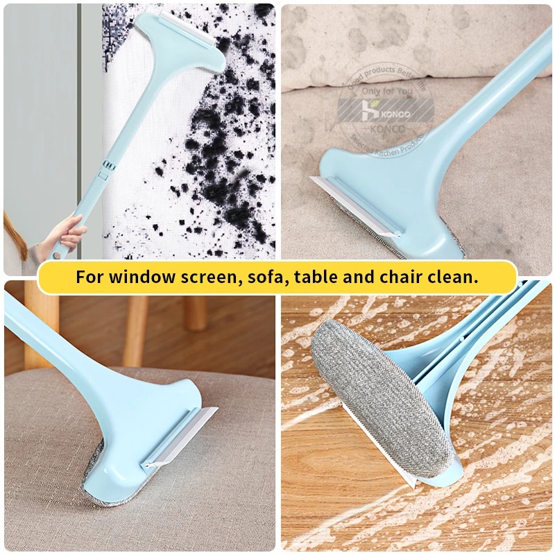 [Unggulan] Window Screen Brush/Sikat Kaca Depan Mobil Otomatis Dengan Scraper Air/Cermin Kamar Mandi Squeegee Wiper Scraper Alat Pembersih Jendela Rumah/Window Net Cleaning Brushes