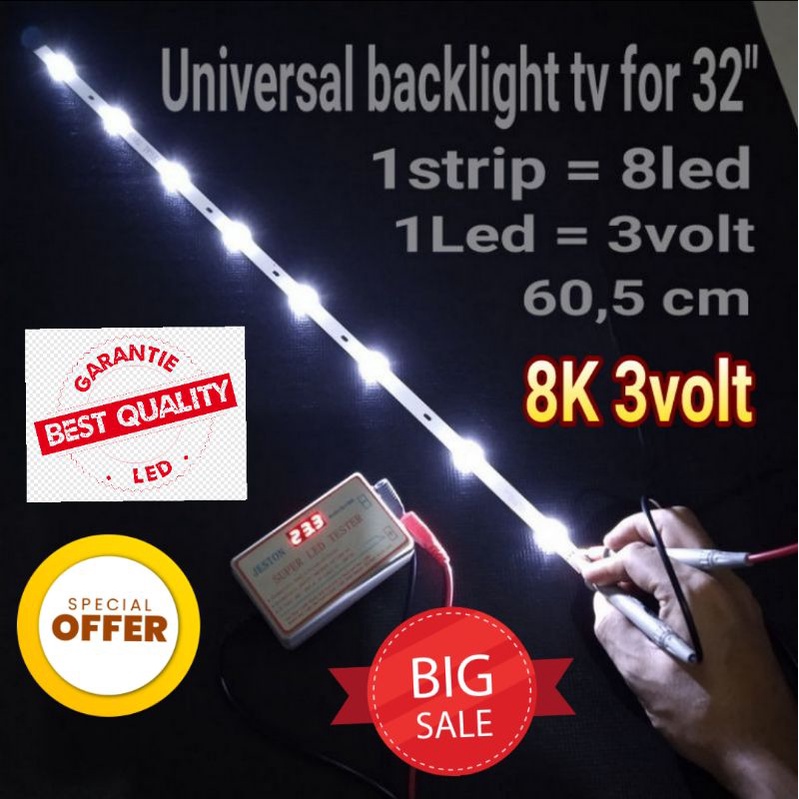 1pcs universal backlight 32" 8led 3volt