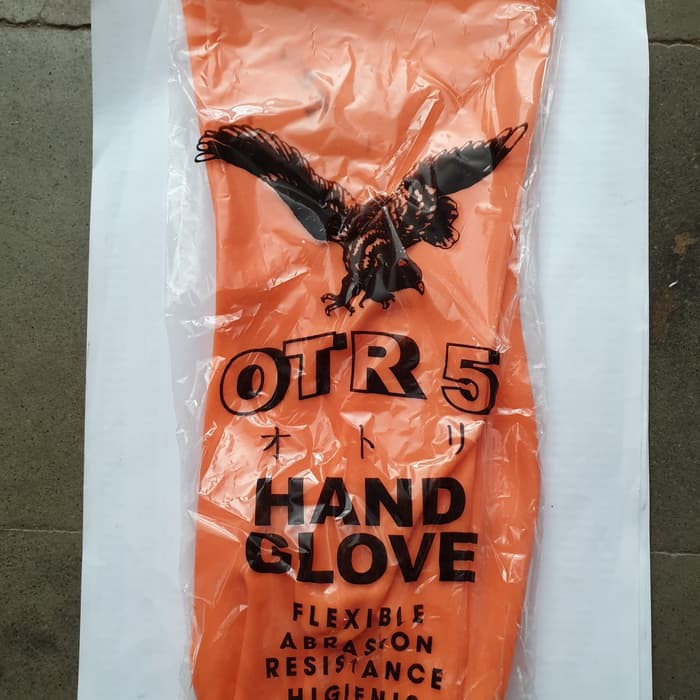 SARUNG TANGAN KARET LATEX ORANGE ORANYE OTORY 5