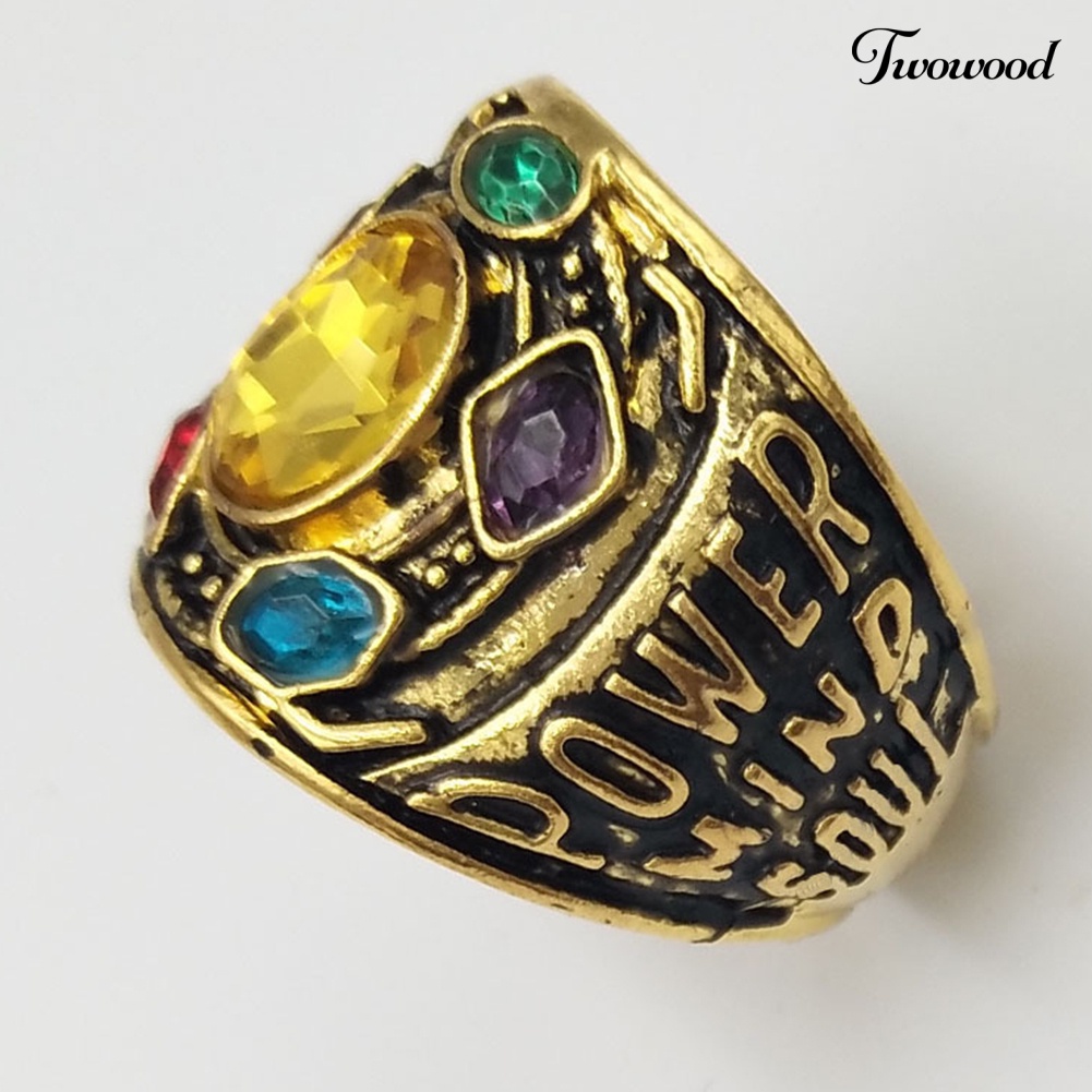 Cincin Desain Power Mind Soul Infinity War Thanos Warna-Warni Untuk Pria