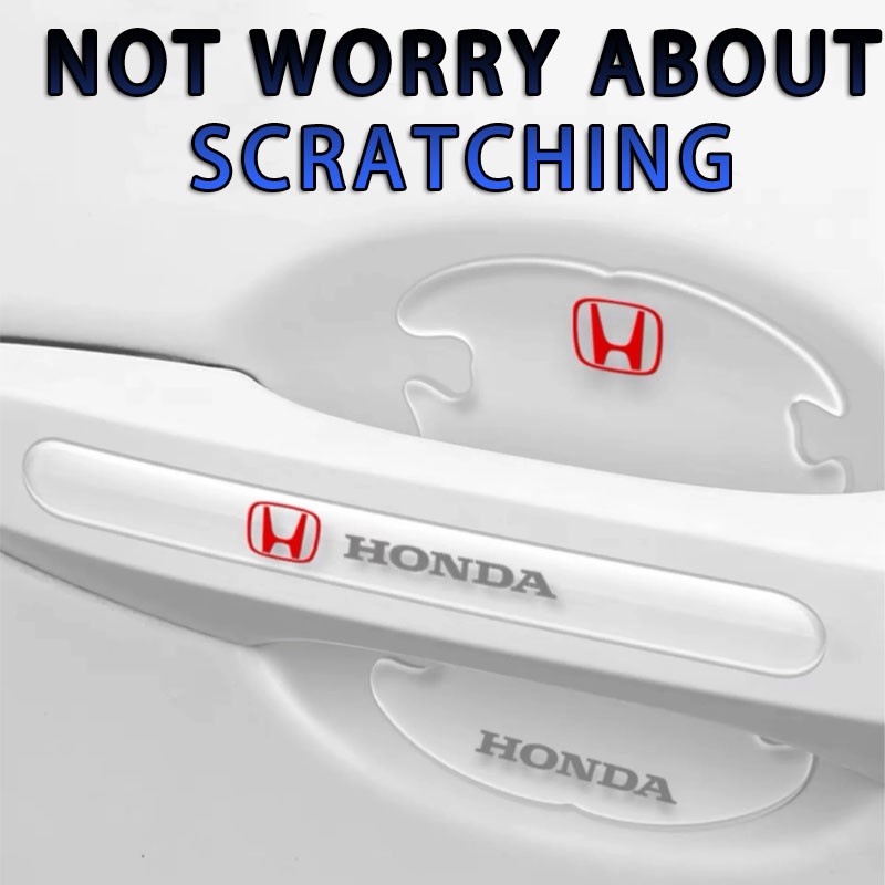 4 / 8pcs Stiker Pelindung Handle Pintu Mobil Honda Accord CRV HRV Civic BRV