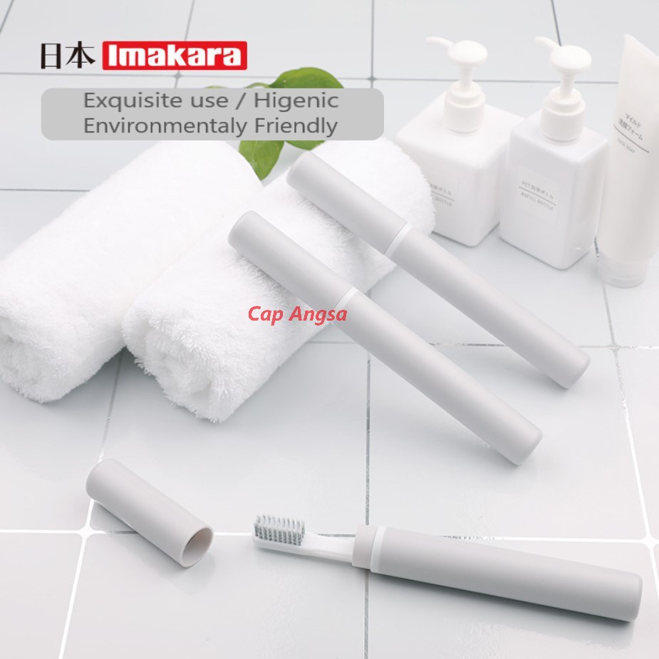 IMAKARA TEMPAT PENYIMPANAN SIKAT GIGI PORTABLE TRAVEL TOOTHBRUSH CASE TOILETRIES KIT BOX JAPANESE STYLE