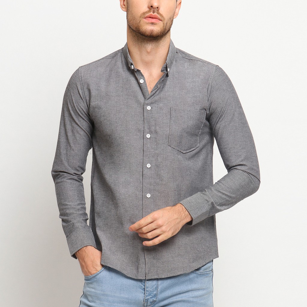 

VENGOZ Kemeja Oxford Pria Slim Fit - Black