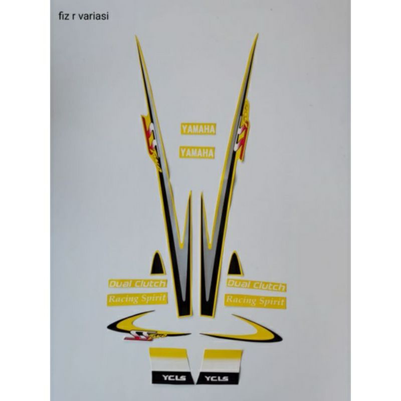STRIPING FIZ R VARIASI SS TWO KUNING HITAM, striping stiker yamaha variasi terbaik