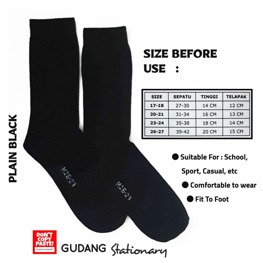 Kaos Kaki Anak Sport School Putih Hitam MELODY