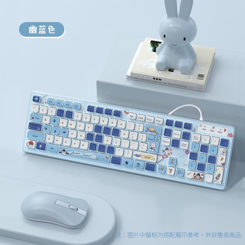 Keyboard Kabel Usb Dengan Hiasan Bentuk Karakter Kartun Lucu Untuk Komputer Pc