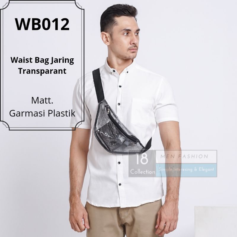 [Bisa COD] Waist Bag Sling Bag Transparant Dengan Jaring Pria Wanita Bisa Pakai