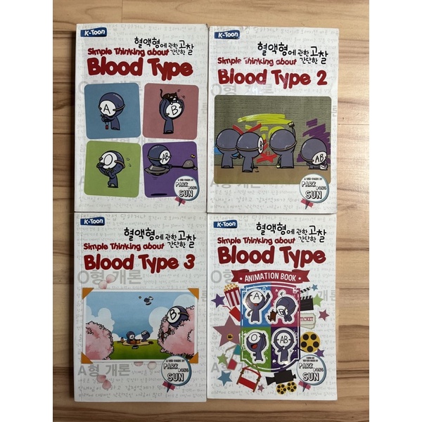 Buku Simple Thinking about Blood Type (1,2,3, animation book) bekas ori gramedia