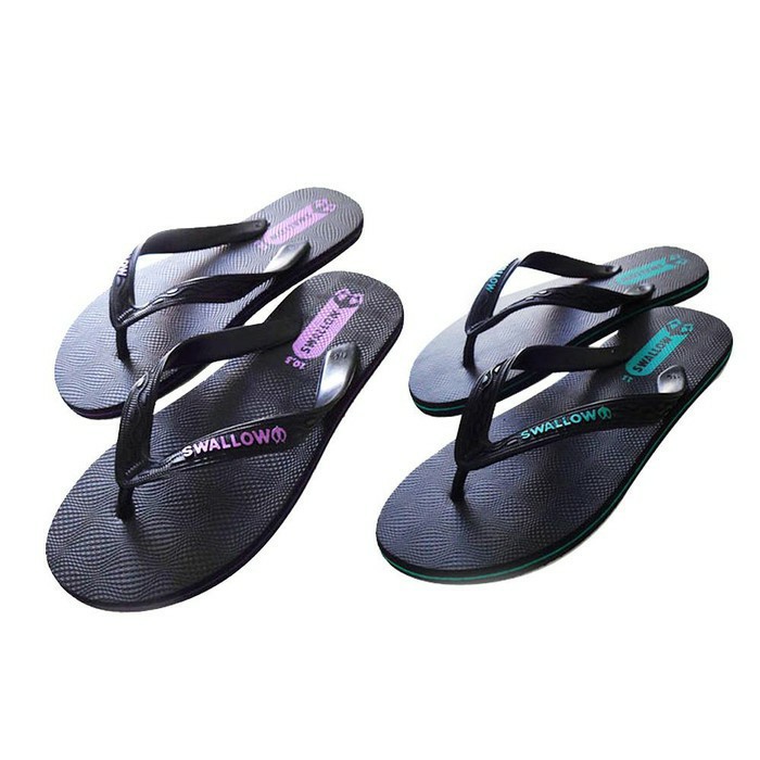 (COD) SANDAL JEPIT KARET SWALLOW BLACK PEARL M02 MURAH