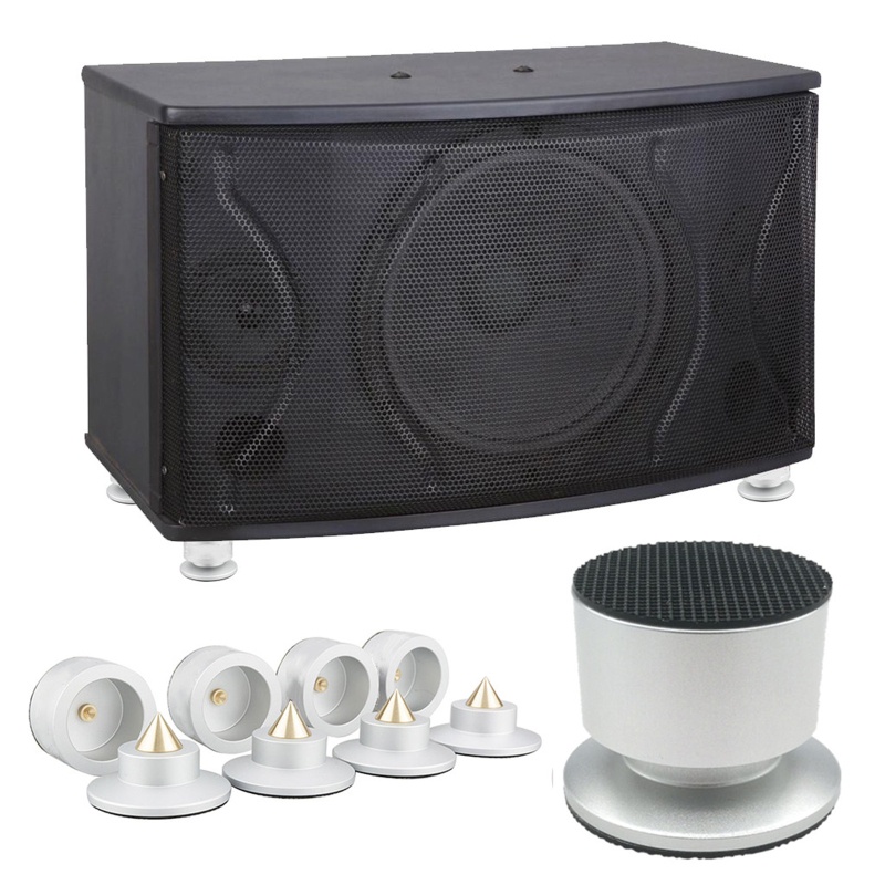 Vivi 4 Set Spike Pad Kaki Speaker Subwoofer Amplifier Bahan Aluminum Alloy