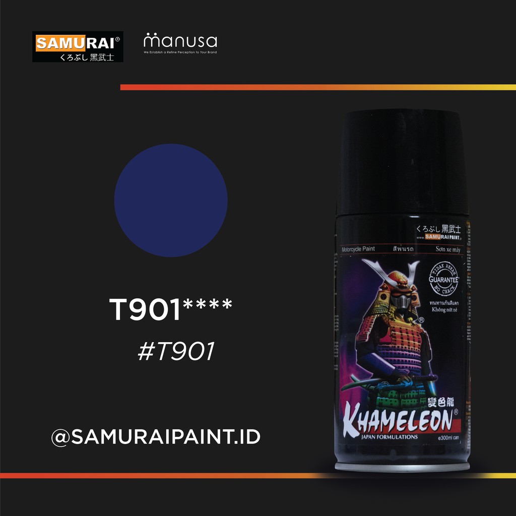 Samurai Paint Khameleon Navy Blue T901 Bunglon Biru Navy T901 Cat Aerosol Kualitas Kompresor