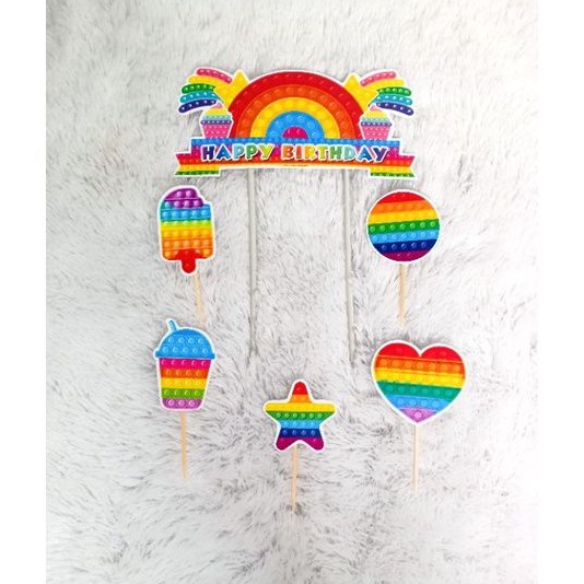 

cake topper/topper banner/topper kue POP IT/hiasan kue POP IT