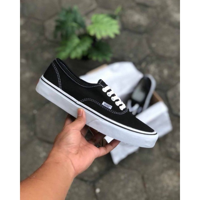 [BISA COD] VANS AUTHENTIC CLASSIC BLACKSHITE KUALITAS IMPORT